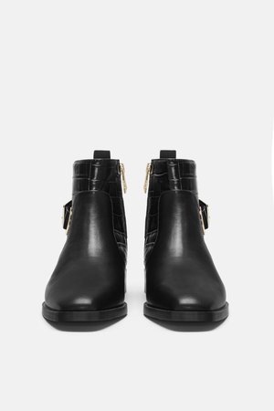 FLAT ANKLE BOOTS WITH BUCKLES - View all-SHOES-WOMAN | ZARA New Zealand