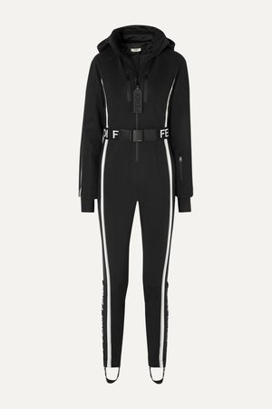 Black Belted striped ski suit | Fendi | NET-A-PORTER
