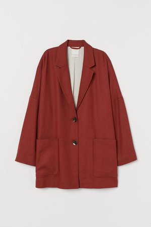 Linen-blend Jacket - Rust brown - Ladies | H&M US