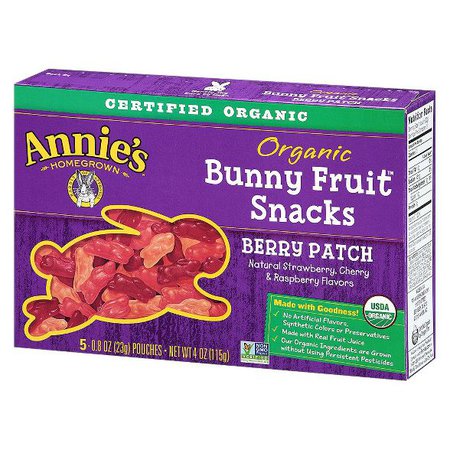Annie's Homegrown Organic Bunny Berry Patch Fruit Snacks - 5ct : Target