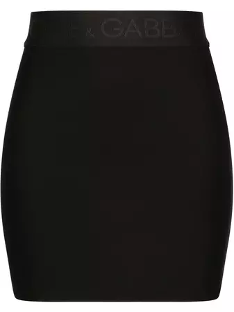 Dolce & Gabbana logo-waistband Fitted Skirt - Farfetch