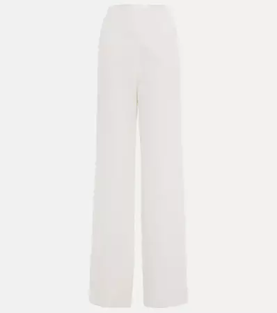 Straight Silk Pants in White - Valentino | Mytheresa