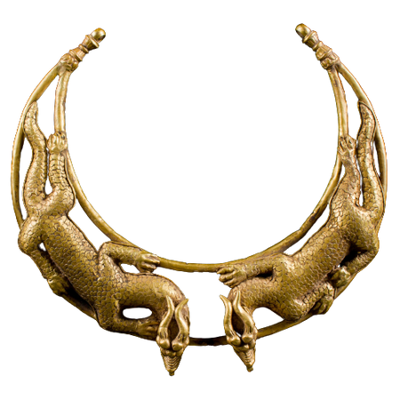 Scythian gold torque in the form of dragons, dated to the 2nd century BC to the 1st century AD. Private Collection (?) via Gemma-Antiqua.
