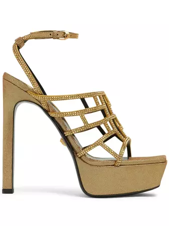 Versace Greca Maze crystal-embellished sandals
