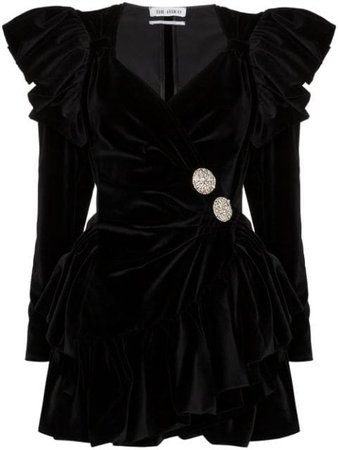Attico Ruffled Velvet Wrap-front Mini Dress | Farfetch.com