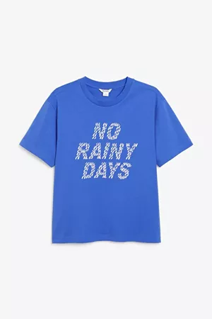 Cotton tee - No rainy days - Tops - Monki GB
