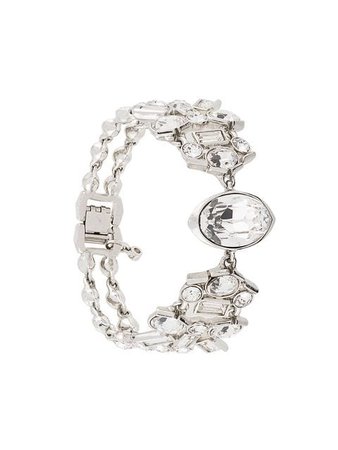 Givenchy Pre-Owned Crystal-Embellished Bracelet BL008877 Silver | Farfetch