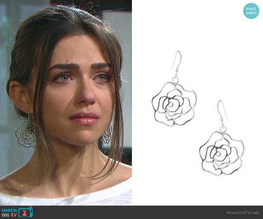 WornOnTV: Ciara’s striped front tee and rose earrings on Days of our Lives | Victoria Konefal | Clothes and Wardrobe from TV