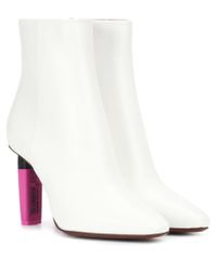 Vetements Highlighter-heel Leather Ankle Boots in White - Lyst