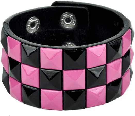 Black and Pink Checkered Wristband