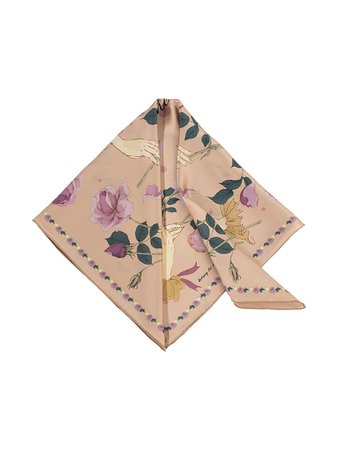 Chowxiaodou Rose Silk Satin Small Square Scarf 65*65 – Simple Retro