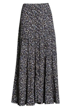 Scotch & Soda Tiered Button Front Midi Skirt | Nordstrom