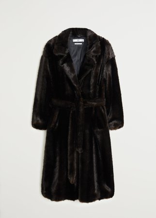 Lapels faux fur coat - Women | Mango USA