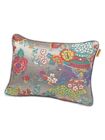 Etro Floral-Embroidered Piping Jacquard Pillow | SaksFifthAvenue