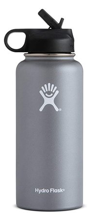 Amazon.com : Hydro Flask Double Wall Vacuum Insulated Stainless Steel Sports Water Bottle, Wide Mouth with BPA Free Straw Lid : Sports & Outdoors
