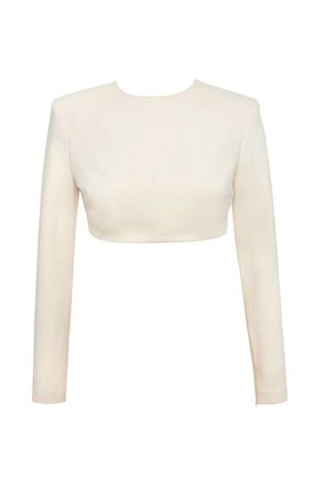 Clothing : Tops : 'Eizelle' Cream Cropped Top
