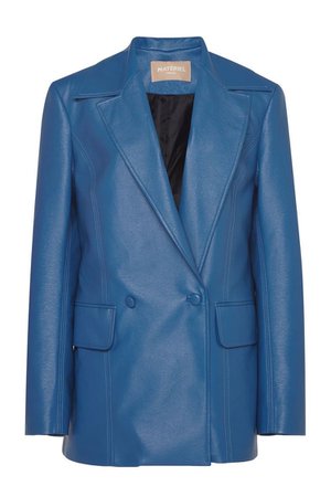 blue leather blazer