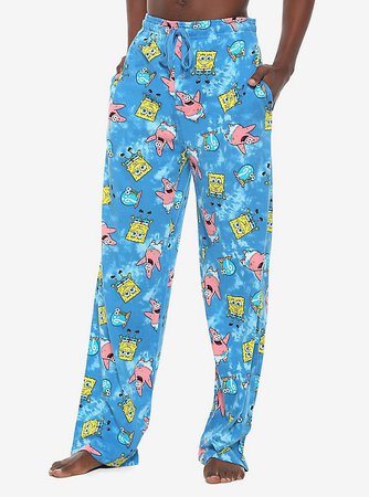 SpongeBob SquarePants Blue Tie-Dye Pajama Pants