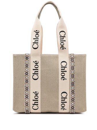 Chloé Woody Logo Tape Tote Bag - Farfetch