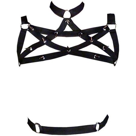 Hex Harness Elastic Pentagram Pentacle Harness Choker Optional Spikes