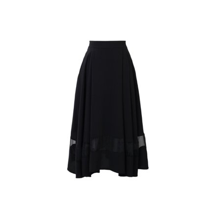 Long black skirt.