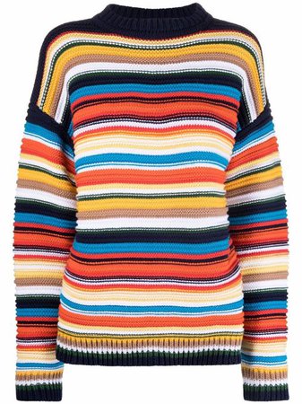 Victoria Victoria Beckham stripe-pattern cotton jumper