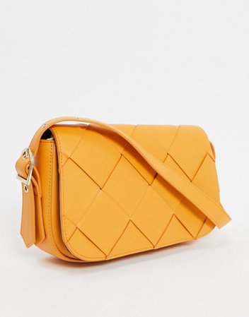 Who What Wear Harper weave detail shoulder bag in yellow | ASOS