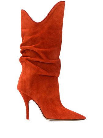 Shop orange The Attico pointed-toe 55mm boots with Express Delivery - Farfetch