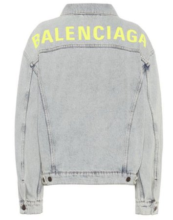 Balenciaga Neon Letter Denim Jacket