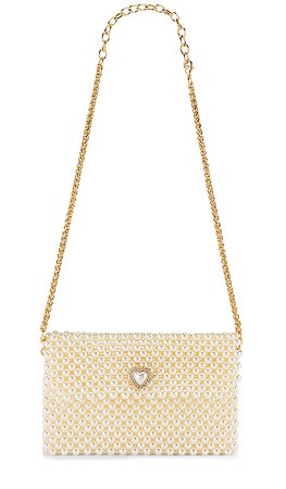 Ettika Pearl Heart Bag in Gold | REVOLVE