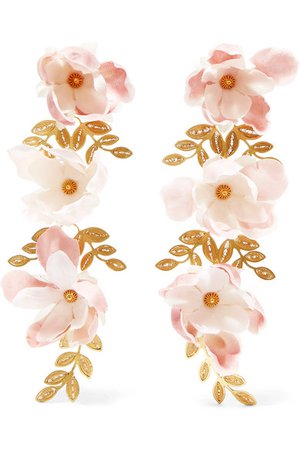Mallarino Silk Gold Floral Earrings