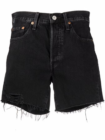 Shop Levi's distressed-finish denim shorts with Express Delivery - FARFETCH
