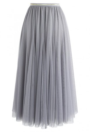 My Secret Weapon Tulle Maxi Skirt in Grey - Retro, Indie and Unique Fashion