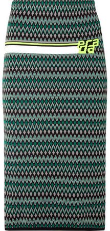 Intarsia-knit Skirt - Green