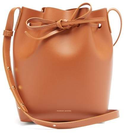 Mini Leather Bucket Bag - Womens - Tan