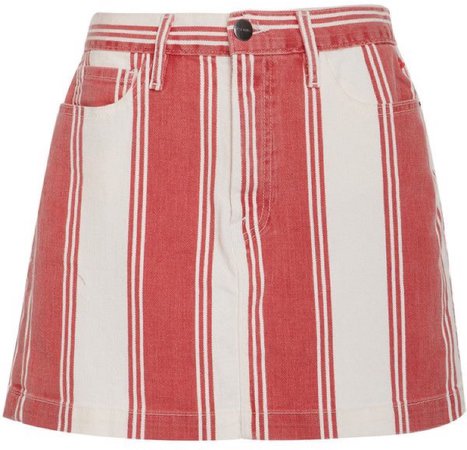 red/white strip mini skirt
