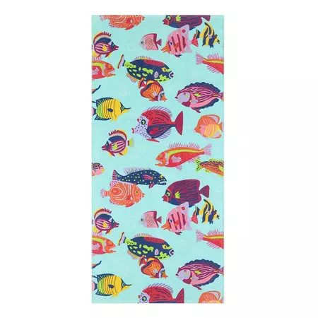 Mainstays Fish and Bubbles Velour Beach Towel, Multi-Color, 60”L x 28”W - Walmart.com