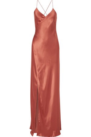 Michelle Mason | Silk-satin wrap gown | NET-A-PORTER.COM