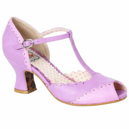 Bettie Page Shoes Carlie Heels Lavender Retro Rockabilly Vintage Cute 6-11 | eBay