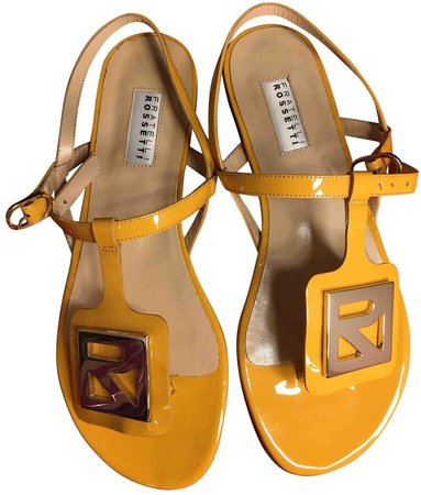 Yellow Patent leather Sandals