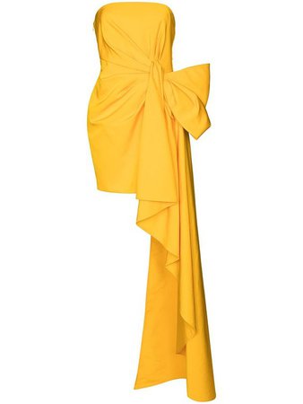 Carolina Herrera bow-detail asymmetric gown - Yellow