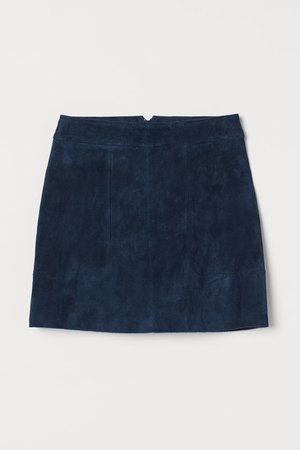 Short Suede Skirt - Dark blue - Ladies | H&M US