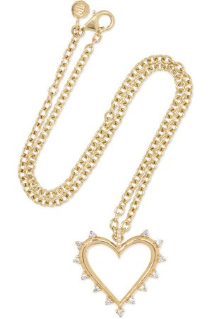 Marlo Laz | Open Heart 14-karat gold diamond necklace | NET-A-PORTER.COM