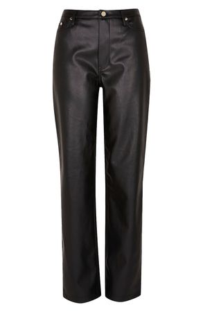 River Island Slim Straight Leg Faux Leather Trousers | Nordstrom