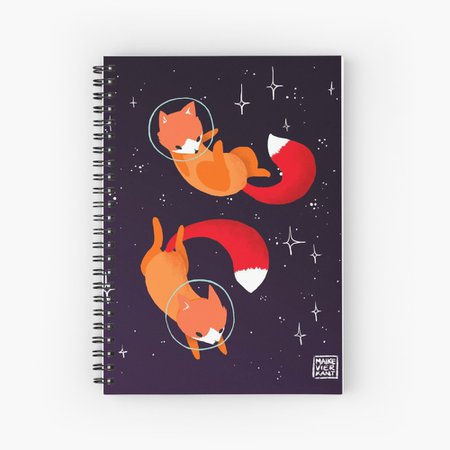 "Space Foxes" Spiral Notebook by Vierkant | Redbubble