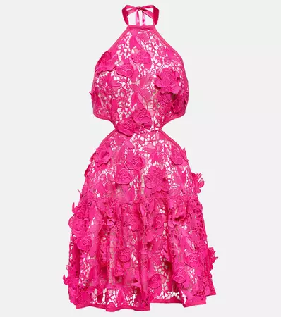 Bohima Halter Neck Lace Midi Dress in Pink - Love Shack Fancy | Mytheresa