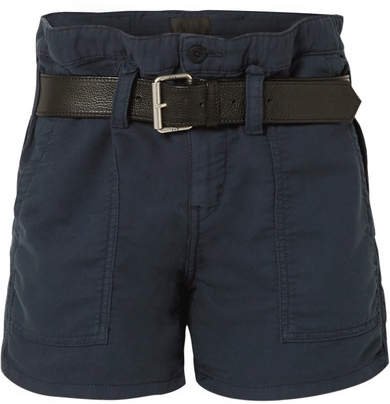 Saint Belted Cotton Shorts - Navy