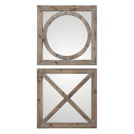 Abbracci 2-piece Wood Wall Mirror Set