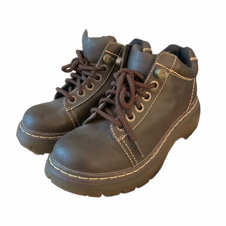 chunky platform brown boots