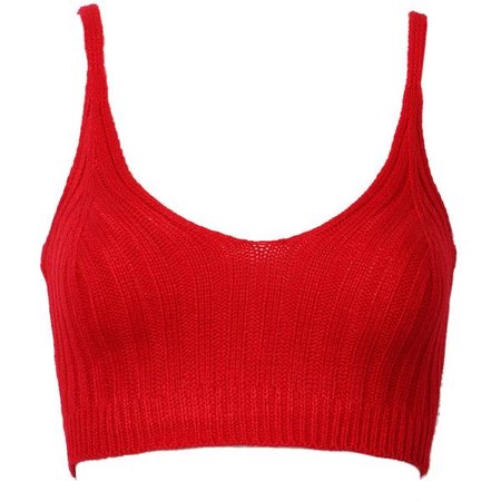 Red Knit Crop Cami Vest (620 UYU)